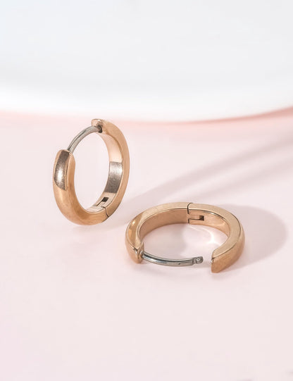 Gold Huggie Hoop Earrings | Titanium Dainty Small Simple Hypoallergenic Jewelry Gift for Women Men