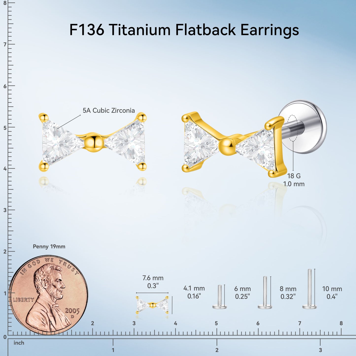 Limerencia 18G Titan Piercing-Schmuck, Innengewinde-Flachrücken-Ohrstecker für Tragus, Helix, Ohrmuschel und Medusa, Knorpelohrring für Damen und Herren, 1 Stück / Schleifenform