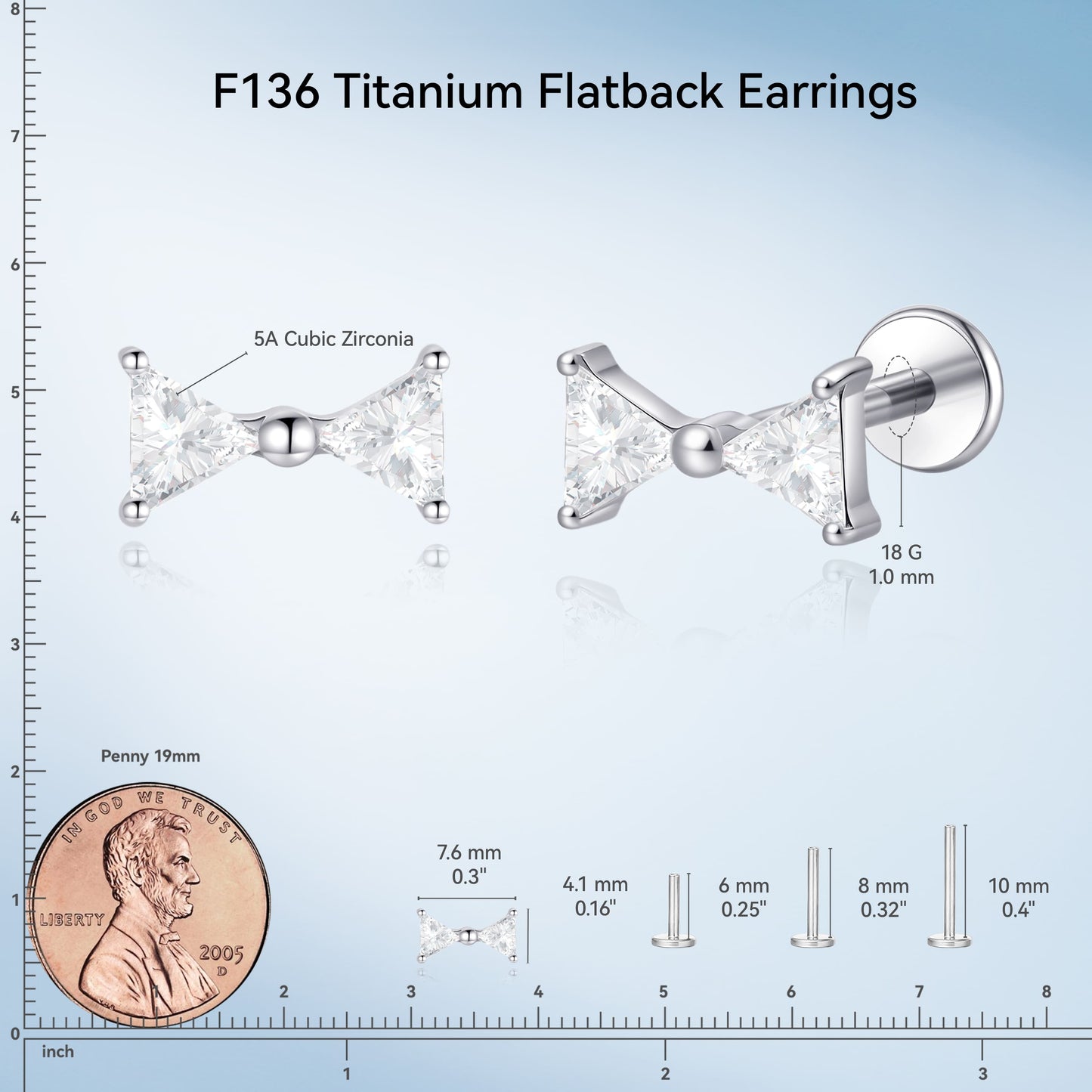 Limerencia 18G Titan Piercing-Schmuck, Innengewinde-Flachrücken-Ohrstecker für Tragus, Helix, Ohrmuschel und Medusa, Knorpelohrring für Damen und Herren, 1 Stück / Schleifenform