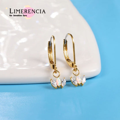 Limerencia G23 Titanium Leverback Earrings Dangle Drop Earrings for Women Fashion F136 Titanium Earrings Hypoallergenic Jewelry Gift--crown