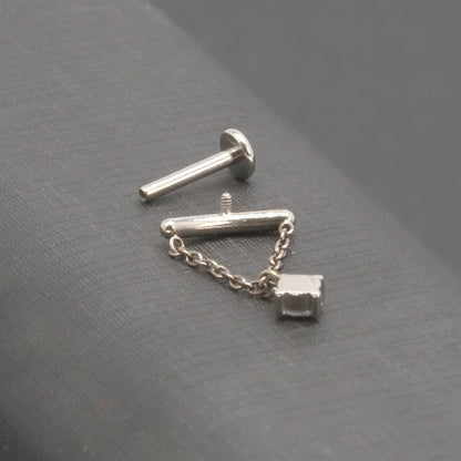 limerencia F136 Joyería Hipoalergénica de Titanio para Piercings 18G 6mm 8mm 10mm para Trago, Hélice, Conch, Cartílago, Labio, Aretes de Perno con Rosca Interna Grado Implante (Cadena 1ud)