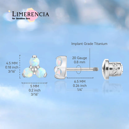 Limerencia Aretes hipoalergénicos de titanio G23 para implantes con rosca trasera Tragus 20G Hélice F136 Piercing para orejas sensibles Cartílago (C3)