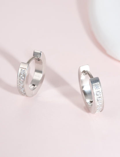 Limerencia G23 Aretes de aro hipoalergénicos de titanio puro para orejas sensibles (aro con circonita cúbica de 10 mm, oro)