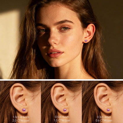 Pendientes de moissanita, pendientes de titanio hipoalergénico G23 para mujer y hombre, corte redondo color D pureza VVS1, joya de moissanita multicolor bañada en oro blanco 18K, 0,6CT-3,0CT