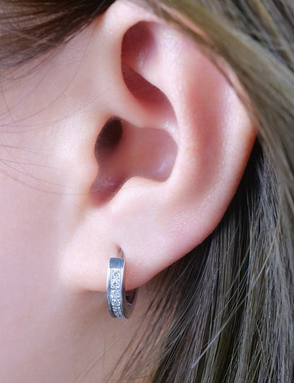 Limerencia G23 Aretes de aro hipoalergénicos de titanio puro para orejas sensibles (aro con circonita cúbica de 10 mm, oro)