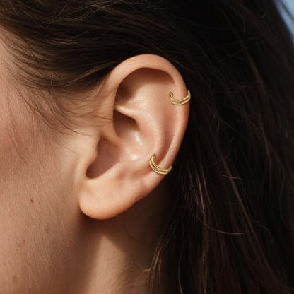 Aro nasal Limerencia, aro de titanio para mujer y hombre – circonitas cúbicas en ambos lados