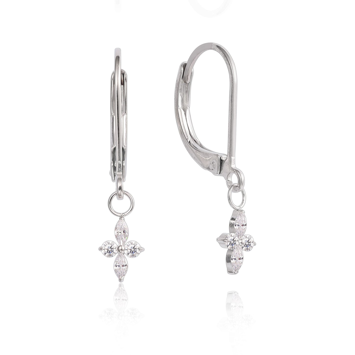 Orecchini pendenti a leva titanio G23 Limerencia, gioielli moda donna titanio F136 ipoallergenico, regalo / forma fiore