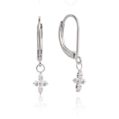 Orecchini pendenti a leva titanio G23 Limerencia, gioielli moda donna titanio F136 ipoallergenico, regalo / forma fiore