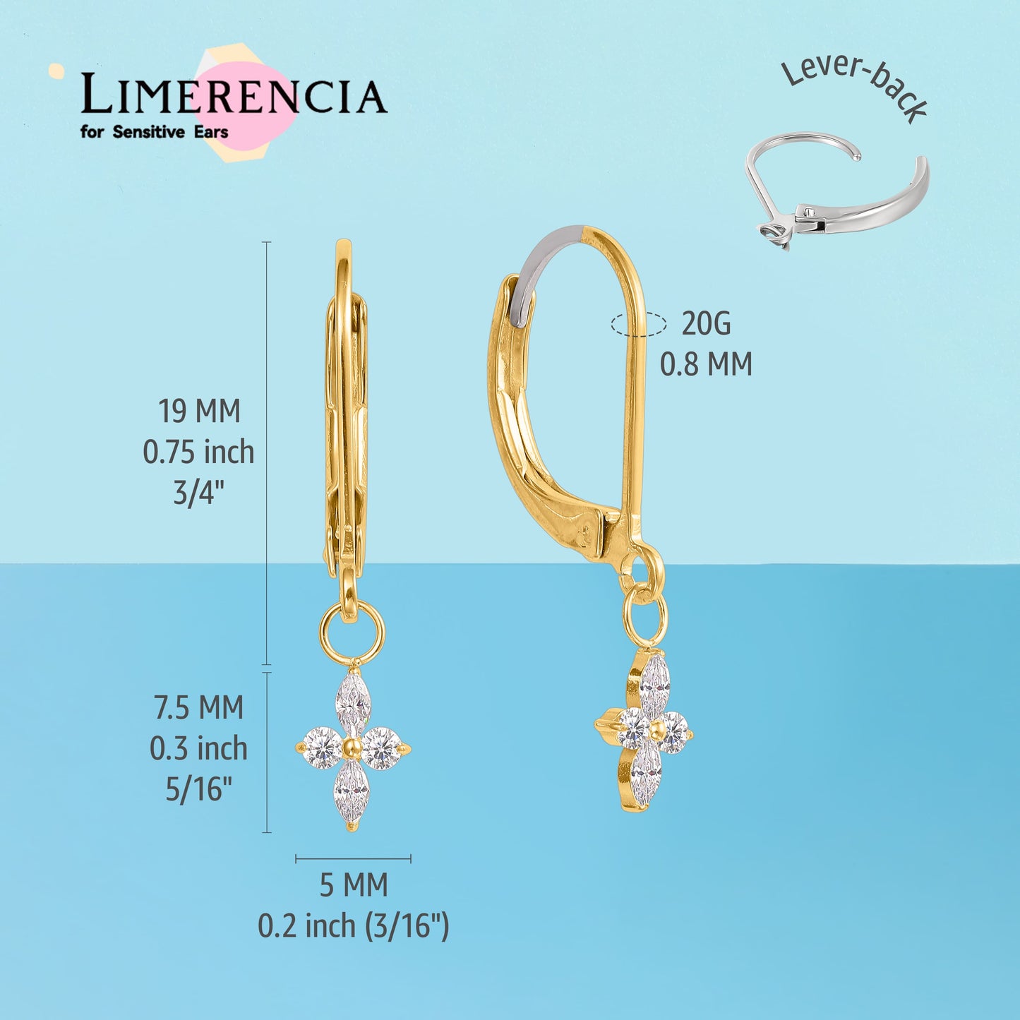 Orecchini pendenti a leva titanio G23 Limerencia, gioielli moda donna titanio F136 ipoallergenico, regalo / forma fiore