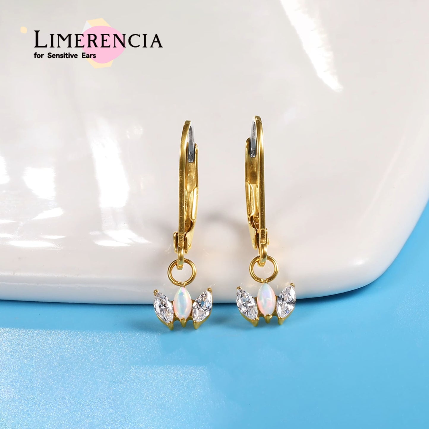 Limerencia G23 Titanium Leverback Earrings Dangle Drop Earrings for Women Fashion F136 Titanium Earrings Hypoallergenic Jewelry Gift--crown