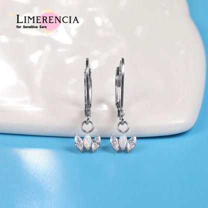 Limerencia G23 Titanium Leverback Earrings Dangle Drop Earrings for Women Fashion F136 Titanium Earrings Hypoallergenic Jewelry Gift--crown