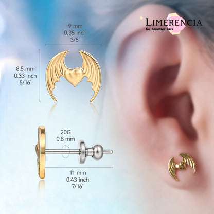 Limerencia F136 Reintitan Hypoallergen Implantatqualität Ohrstecker, G23 Kleine filigrane Zirkonia Ohrringe für empfindliche Ohren (R1)