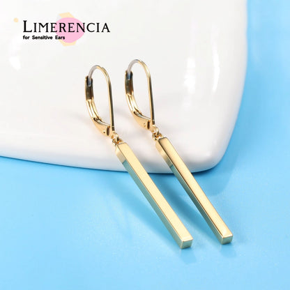 Limerencia G23 Titanium Leverback Earrings Dangle Drop Earrings for Women Fashion F136 Titanium Earrings Hypoallergenic Jewelry Gift/Vertical Bar