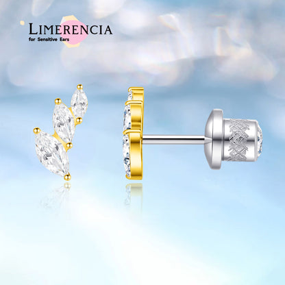 Limerencia Pendientes Hipoalergénicos de Titanio Grado Implante G23 con Cierre de Rosca Tragus 20G Hélice F136 Poste de Piercing para Orejas Sensibles Cartílago (hoja)