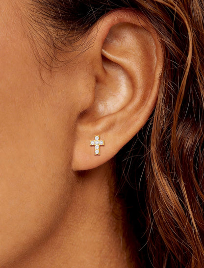 Limerencia Titan-Ohrstecker – hypoallergene Ohrringe für Damen und Herren mit empfindlichen Ohren – minimalistischer Schmuck, flacher Kreuzschrauben-Ohrpiercing für den Knorpel