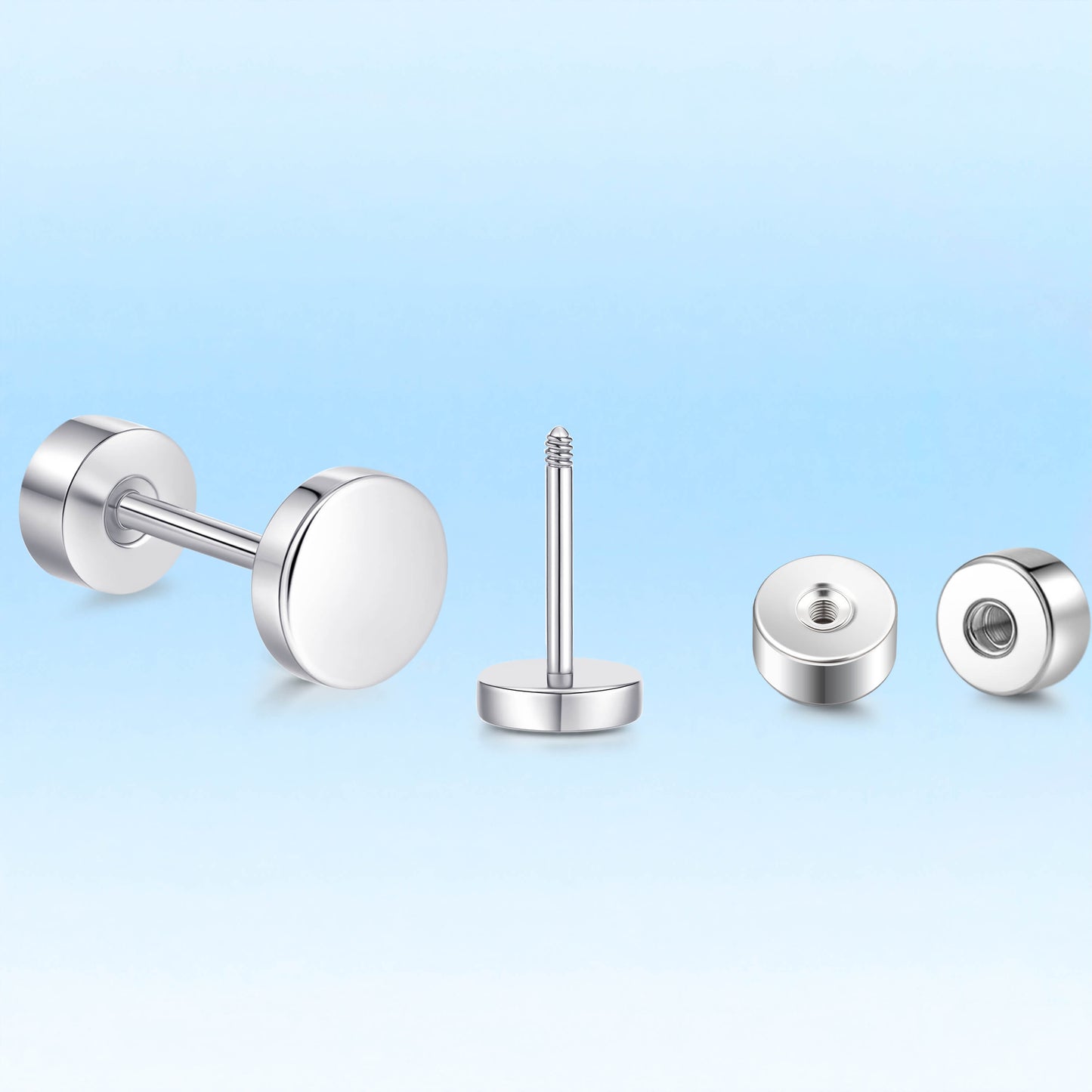 Limerencia Titan Steckohrringe, F136 Implantat-Titanohrringe für Damen und Herren mit empfindlichen Ohren