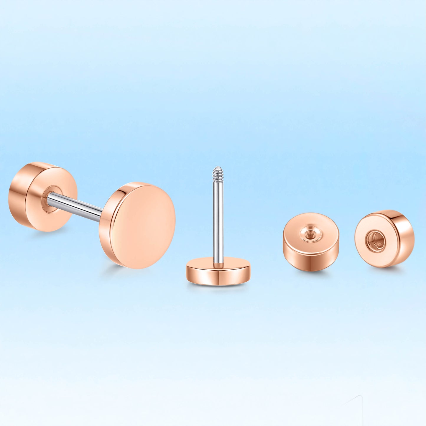 Limerencia Titan Steckohrringe, F136 Implantat-Titanohrringe für Damen und Herren mit empfindlichen Ohren