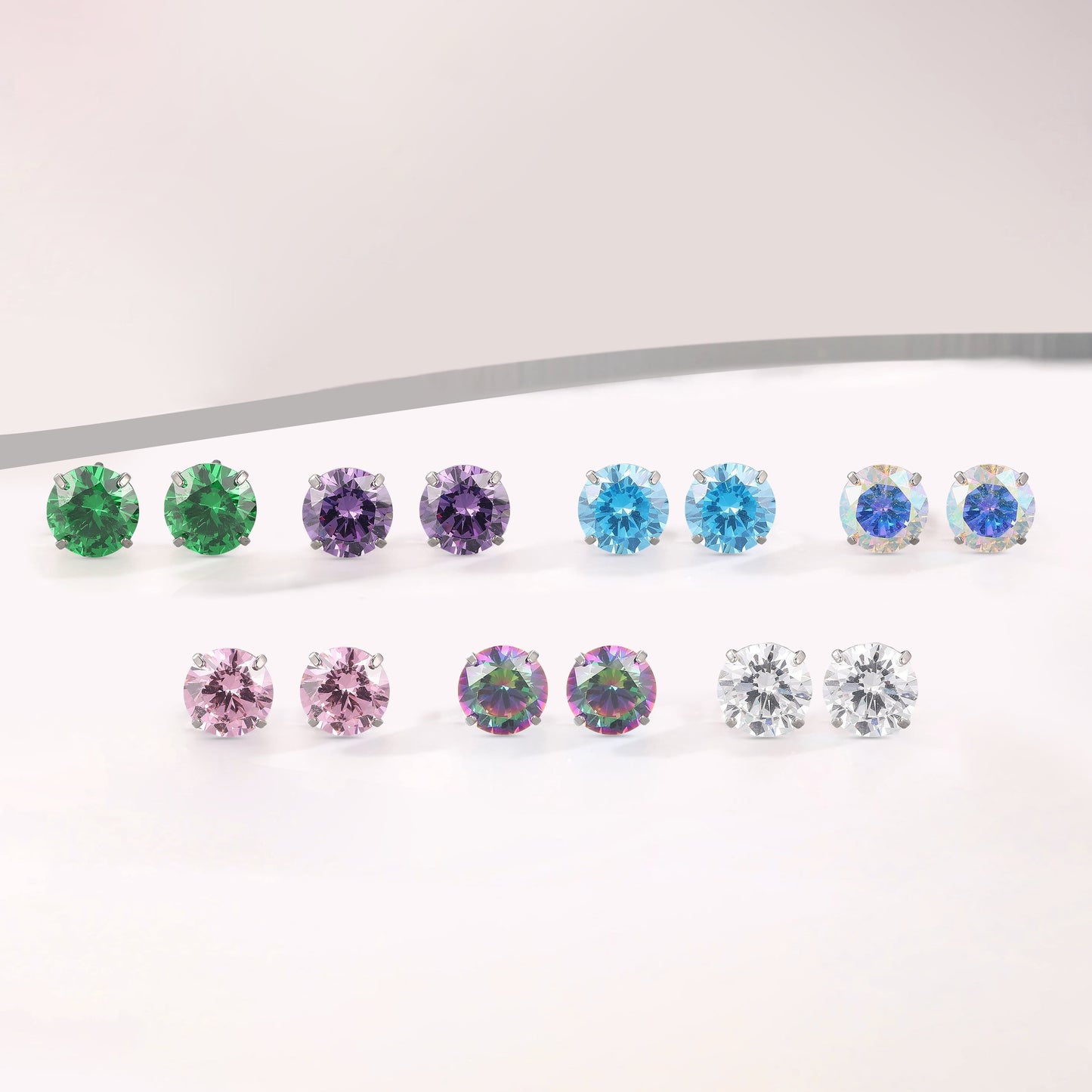 Limerencia Hypoallergenic G23 Titanium Earrings For Sensitive Ears, Simulated Diamonds (White)
