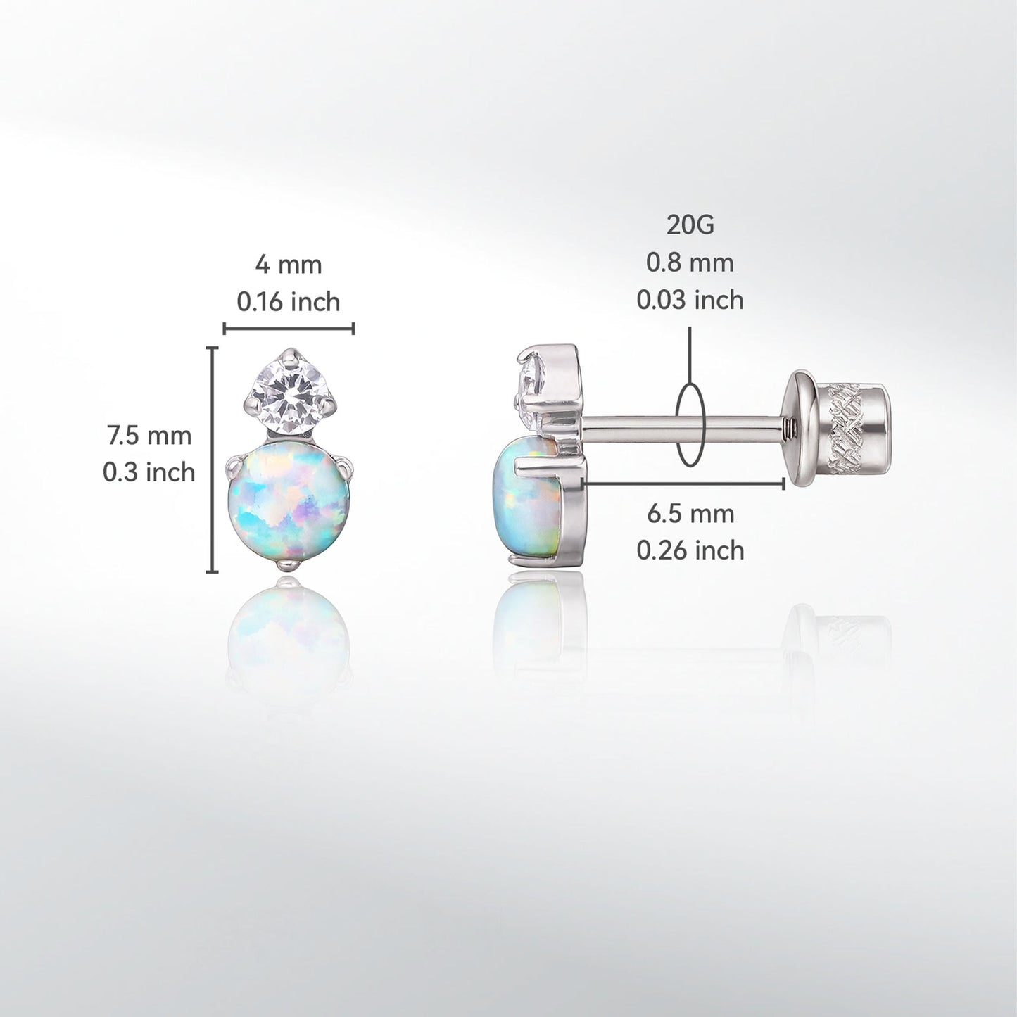 Limerencia Hypoallergenic G23 Titanium Screw Back Earrings Piercing Post for Women and Men Sensitive Ears