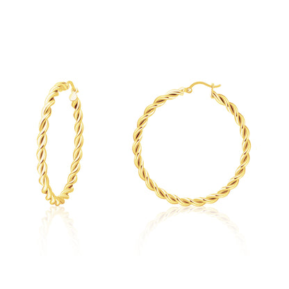 Limerencia hipoalergénicos Aretes de aro redondos de titanio puro trenzado para mujer (aro de cuerda trenzada de 42 mm, plata)…