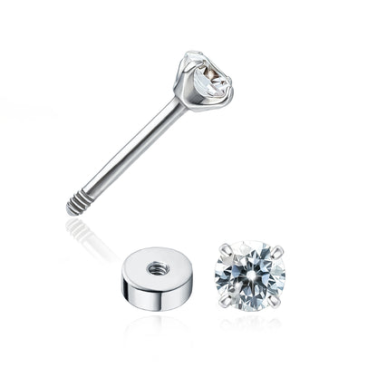 limerencia Hypoallergener G23 Implantat-Titan Ohrstecker mit Schraubverschluss Tragus 20G Helix F136 Piercing-Stift für empfindliche Ohren Knorpel (2mm)