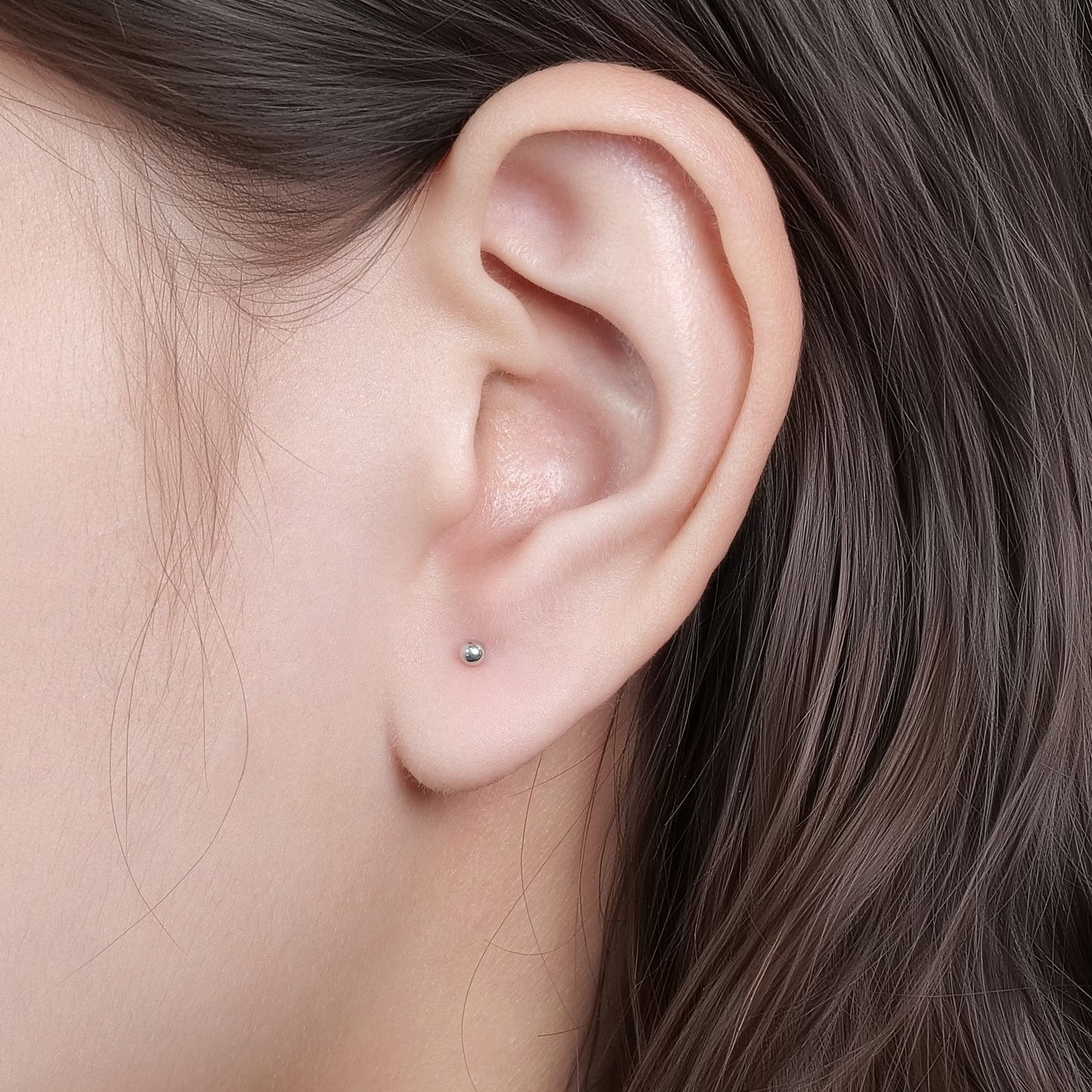 Orecchino titanio base piatta senza filetto Limerencia calibro 20G, piercing a pressione per cartilagine, trago, labret, labbro, medusa e conca, ipoallergenico unisex / testa sfera