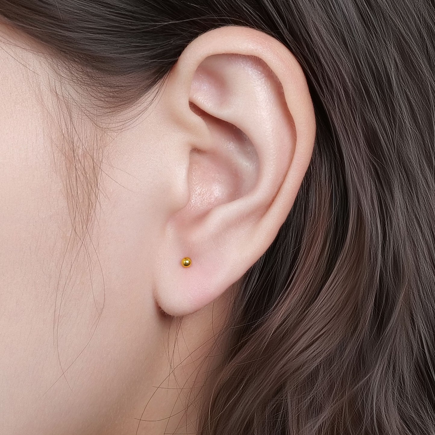 Orecchino titanio base piatta senza filetto Limerencia calibro 20G, piercing a pressione per cartilagine, trago, labret, labbro, medusa e conca, ipoallergenico unisex / testa sfera