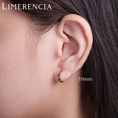 Limerencia Hypoallergenic G23 Pure Titanium Post Thin Square Edge Open Hoop | F136 Imlant Grade Womens Dainty Hoop Earrings | Lightweight for Sensitive Ears (8 mm, Gold)