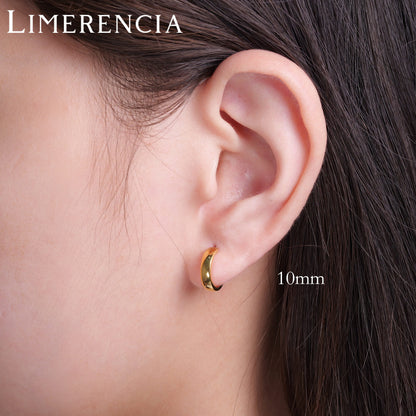 Limerencia Hypoallergenic G23 Pure Titanium Post Thin Square Edge Open Hoop | F136 Imlant Grade Womens Dainty Hoop Earrings | Lightweight for Sensitive Ears (8 mm, Gold)
