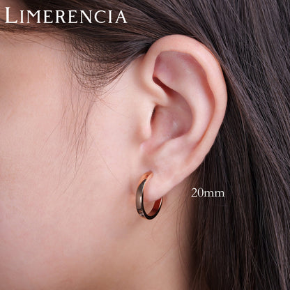 Limerencia Hypoallergenic G23 Pure Titanium Post Thin Square Edge Open Hoop | F136 Imlant Grade Womens Dainty Hoop Earrings | Lightweight for Sensitive Ears (8 mm, Gold)