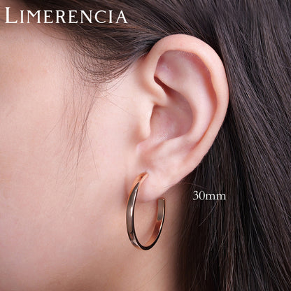 Limerencia Hypoallergenic G23 Pure Titanium Post Thin Square Edge Open Hoop | F136 Imlant Grade Womens Dainty Hoop Earrings | Lightweight for Sensitive Ears (8 mm, Gold)
