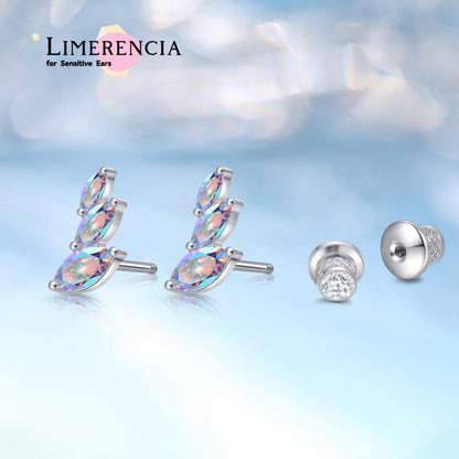 Limerencia Pendientes Hipoalergénicos de Titanio Grado Implante G23 con Cierre de Rosca Tragus 20G Hélice F136 Poste de Piercing para Orejas Sensibles Cartílago (hoja)