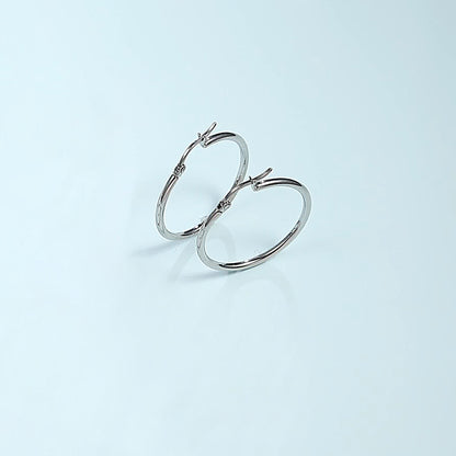 Pendientes de aro de titanio TitanHeart hipoalergénicos - Titanio puro de grado implante G23 aros grandes ligeros para mujer con orejas sensibles (30 milímetros, plata)