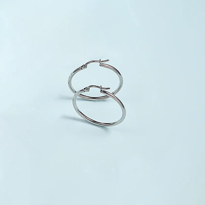 Pendientes de aro de titanio TitanHeart hipoalergénicos - Titanio puro de grado implante G23 aros grandes ligeros para mujer con orejas sensibles (30 milímetros, plata)
