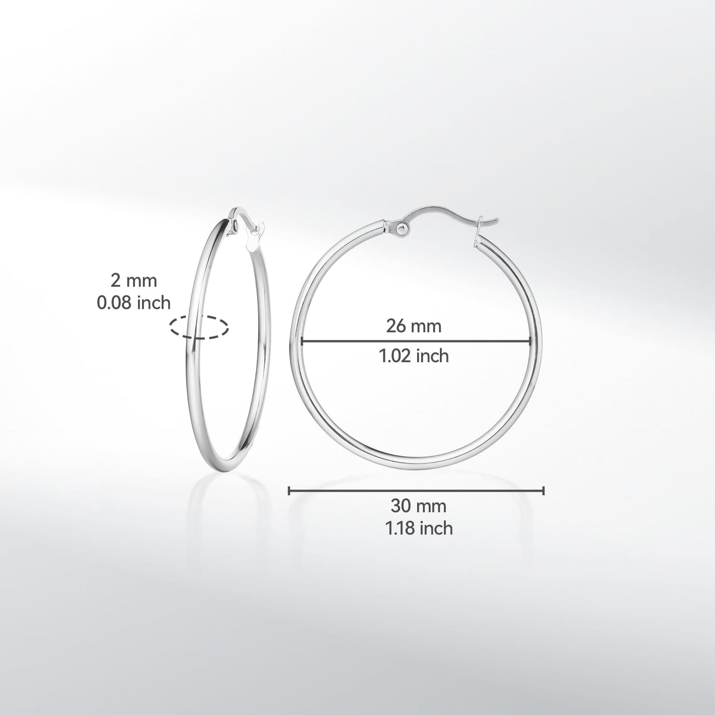 TitanHeart Titan-Creolen Hypoallergen – Reines Implantat-Titan G23 Leichte Große Creolen für Damen mit empfindlichen Ohren 