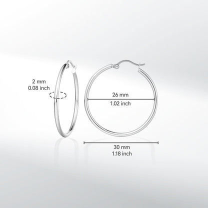 TitanHeart Titan-Creolen Hypoallergen – Reines Implantat-Titan G23 Leichte Große Creolen für Damen mit empfindlichen Ohren 