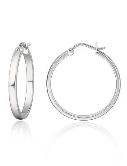 Limerencia G23 Pendientes de aro hipoalergénicos de titanio puro para mujer con orejas sensibles (sin gema, 30 mm, oro)