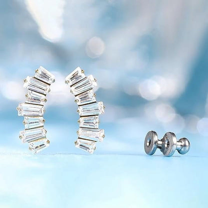 Limerencia F136 Pure Titanium Hypoallergenic Implant Grade Studs, G23 Titanium Cubic Zirconia Earrings for Women and Men Sensitive Ears