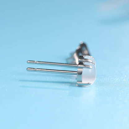 Limerencia Pure Titanium Hypoallergenic Earrings，5mm Cat's Eye stone Stud Earrings, Implant Grade|Delicate Jewelry For Sensitive Ears