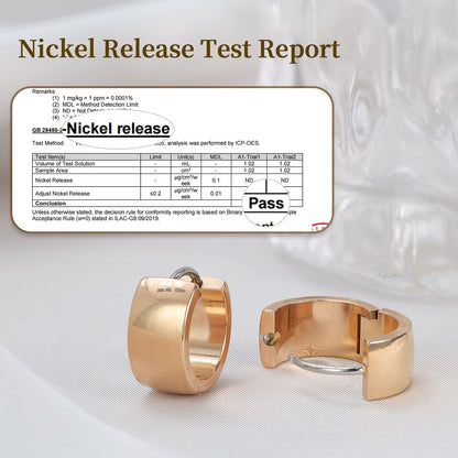 Orecchini cerchio spessi in titanio F136 grado impiantabile ipoallergenico Limerencia, orecchini huggie larghi e corposi G23 da donna per orecchie sensibili (colore oro)