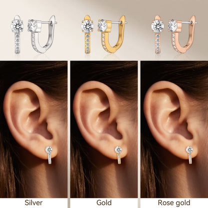 Limerencia Hypoallergenic Titanium F136 Implant Grade Small Hoops | Huggie Earrings, Cubic Zirconia Cuff Earrings Lightweight for Women (Silver)
