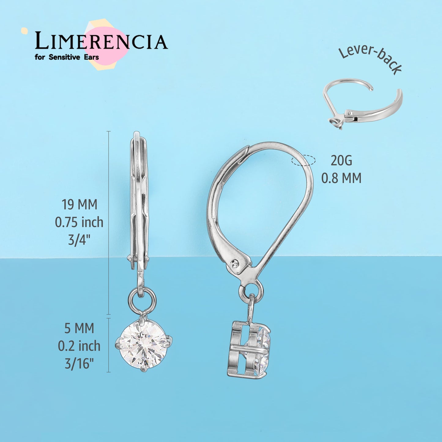 Limerencia G23 Titan-Klappverschluss-Hängeohrringe, modische Damenohrringe, hypoallergene F136-Titanschmuckgeschenk / Rundform