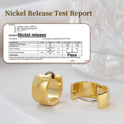 Orecchini cerchio spessi in titanio F136 grado impiantabile ipoallergenico Limerencia, orecchini huggie larghi e corposi G23 da donna per orecchie sensibili (colore oro)