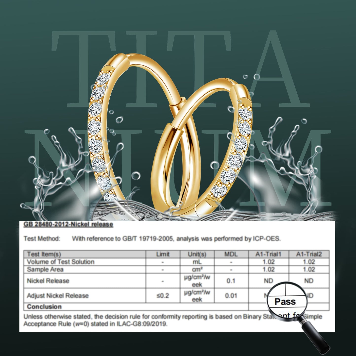 Aro nasal de titanio G23 Limerencia, aro nasal con circonita 8 mm / 10 mm | Arete de cartílago, anillo de septo, piercing para tragus, concha, hélice, daith y labio, joyería para mujer y hombre