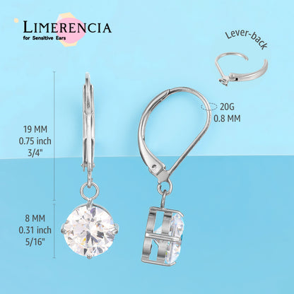 Limerencia G23 Titan-Klappverschluss-Hängeohrringe, modische Damenohrringe, hypoallergene F136-Titanschmuckgeschenk / Rundform