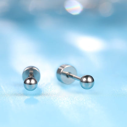 Limerencia Boucles d'oreilles à vissage en titane implantable G23 F136 hypoallergéniques, boule 3mm, tige 20G pour tragus, hélix et cartilage, peaux sensibles