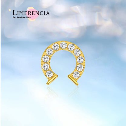 Pendientes de titanio hipoalergénicos Limerencia G23 de grado implante con cierre de rosca, tragus 20G, poste de piercing Helix F136 para orejas sensibles, cartílago (herradura)