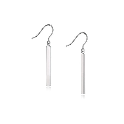 Limerencia Pendientes Colgantes de Barra Vertical de Titanio Puro, Pendientes Colgantes Ligeros Hipoalergénicos para Mujeres con Orejas Sensibles (30 mm, gris brillante)