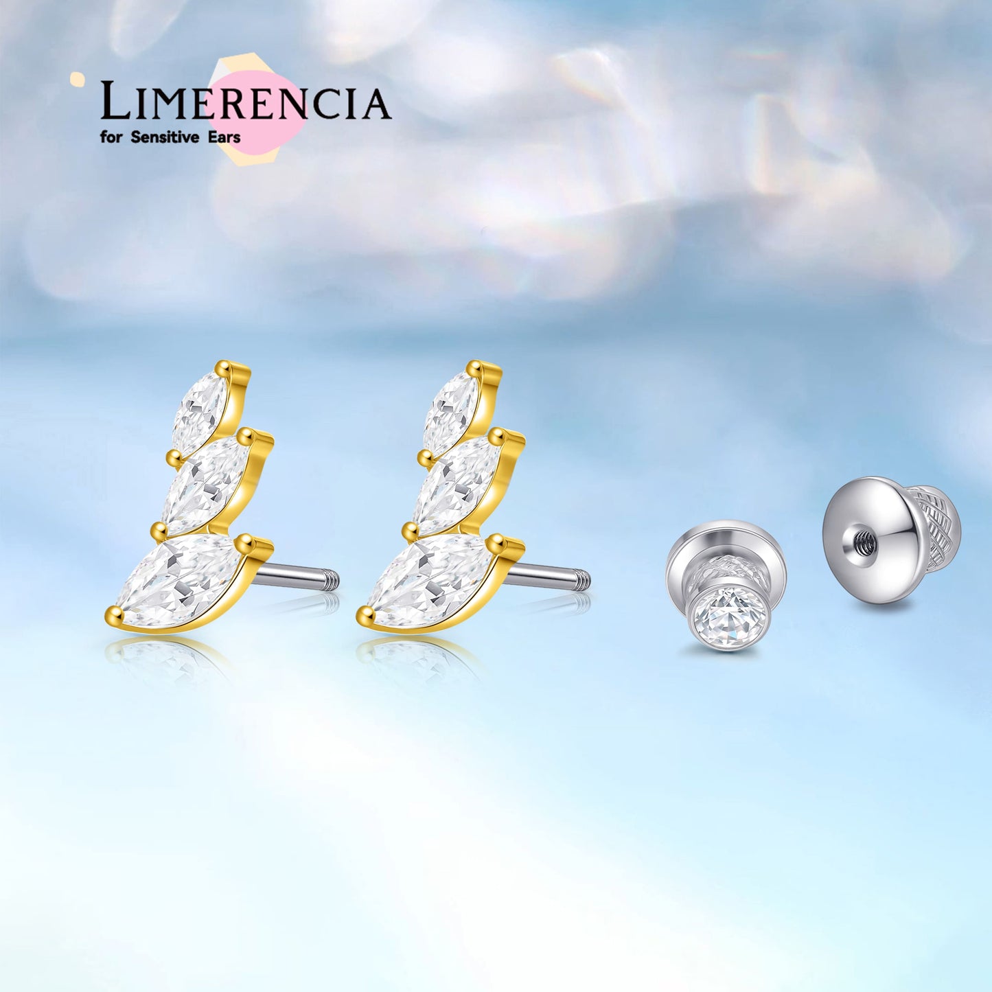 Limerencia Pendientes Hipoalergénicos de Titanio Grado Implante G23 con Cierre de Rosca Tragus 20G Hélice F136 Poste de Piercing para Orejas Sensibles Cartílago (hoja)