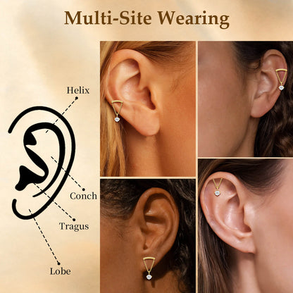 Limerencia 18G Titan-Ohrschmuck mit Innengewinde und flachem Verschluss für Damen, 1 Stück Hängepiercing mit Kette für Helix, hypoallergen, 6mm/8mm Knorpelstecker geeignet für Tragus, Conch und Ohrläppchen